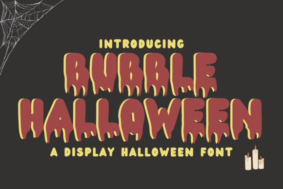 Halloween Bubble Fonts: 36 Playful Picks for Spooky Crafts 3 Bubble Halloween font with dripping letters on a dark background.