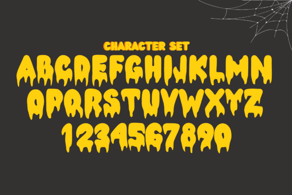 Halloween Bubble Fonts: 36 Playful Picks for Spooky Crafts 4 Chunky Halloween font in yellow with a spooky design on a dark background.