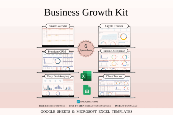 15 Best Google Sheets Templates for Etsy Sellers Success 24 Business Growth Kit featuring six spreadsheets for Etsy sellers including Smart — Google Sheets templates for Etsy sellers