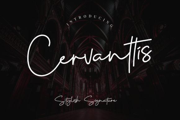 25 Best Canva Fonts for Professional Branding Design 16 Cervanttis Script font showcased in a stylish design — Canva fonts for professional branding