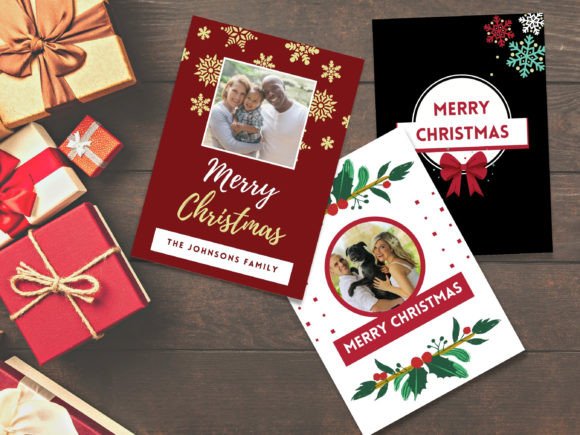 Christmas Party Invitation Templates: 35 Festive Picks 37 Three Christmas party invitation designs featuring festive elements and personalized photos.