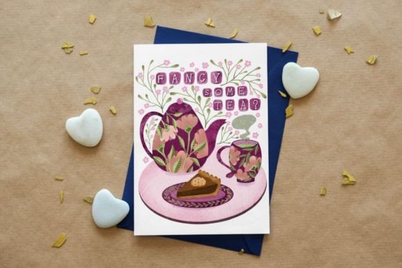 30 Charming Tea Party Invitation Templates for Elegant Celebrations 30 Colorful tea party invitation featuring teapots, cups, and a slice of cake.