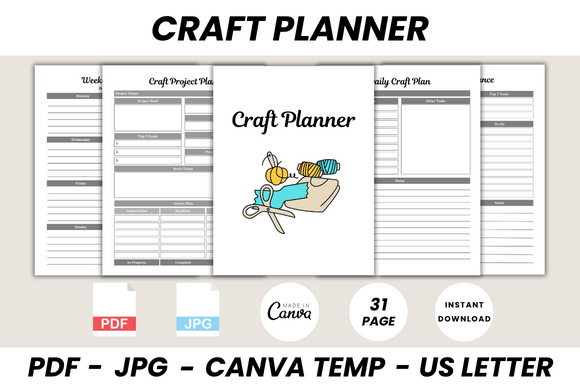 14 Top Printable Craft Project Planner Templates for Makers 3 Printable craft project planner template with sections for project details and — printable craft project planner templates