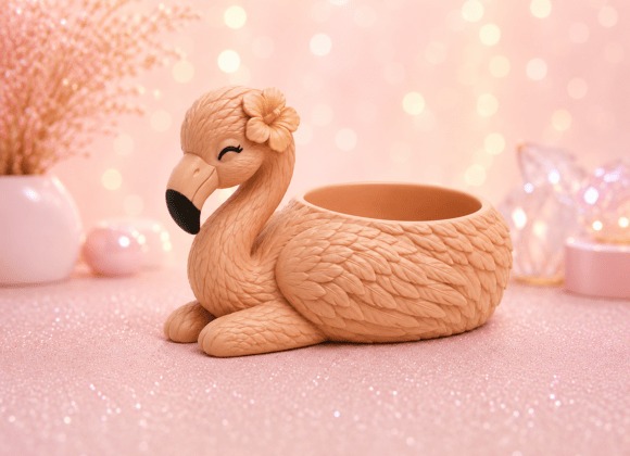 Cute Flamingo Planter — 3D printed planters 3D printed flamingo planter for indoor gardens — 3D printed planters