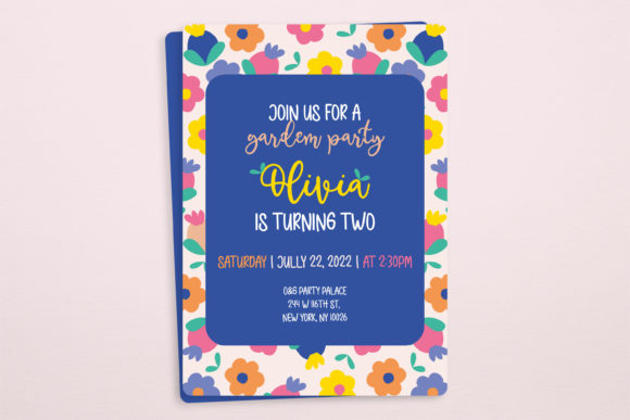 Garden Party Invite Template: 28 Beautiful Floral Designs 15 Colorful garden party invitation featuring flowers and playful typography.
