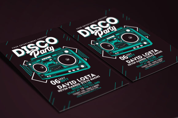 25 Disco Party Invitation Templates for a Sparkling Night 13 Colorful disco party invitation featuring a retro boombox and bold text.