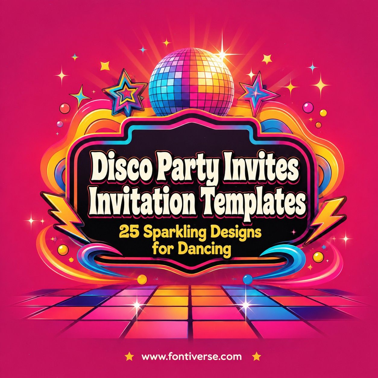 Disco Party Invites Invitation Templates 25 Sparkling Designs for Dancing