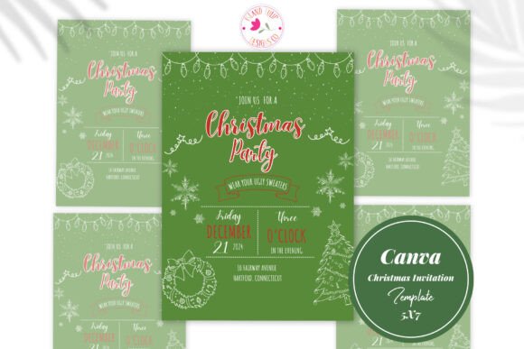 Christmas Party Invitation Templates: 35 Festive Picks 12 Editable Christmas party invitation template with festive design and details.