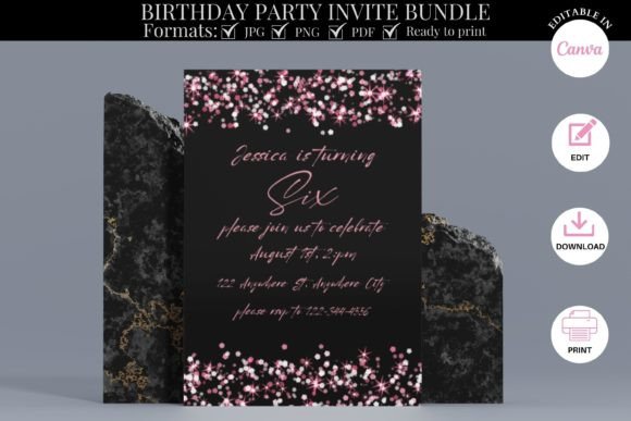 40 Editable Birthday Party Invite Template Ideas for Every 13 Editable birthday party invite template with floral design for a six-year-old's celebration.