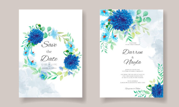 Garden Party Invite Template: 28 Beautiful Floral Designs 26 Floral garden party invitation featuring blue flowers and greenery with elegant typography.