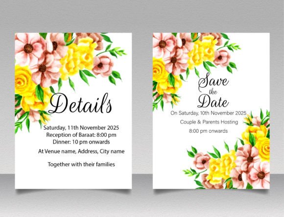 Engagement Party Invite Template: 26 Elegant Picks 21 Floral engagement party invitation with details and save the date sections.