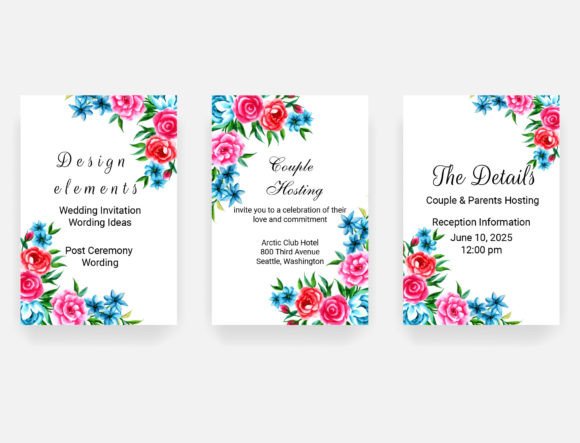 Engagement Party Invite Template: 26 Elegant Picks 24 Floral engagement party invitation templates with colorful roses and text sections for details.
