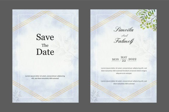 Engagement Party Invite Template: 26 Elegant Picks 18 Elegant save the date invitation with blue background and gold accents.