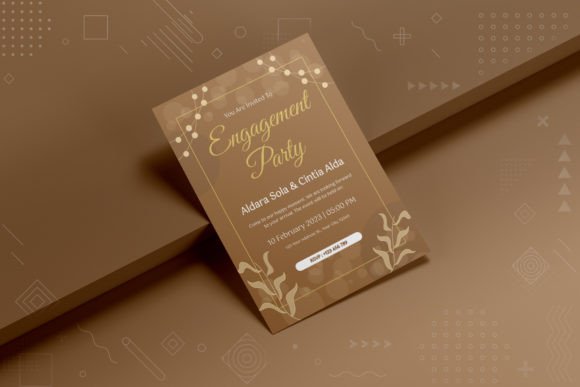 Engagement Party Invite Template: 26 Elegant Picks 26 Elegant rose gold engagement party invitation with floral accents on a neutral background.