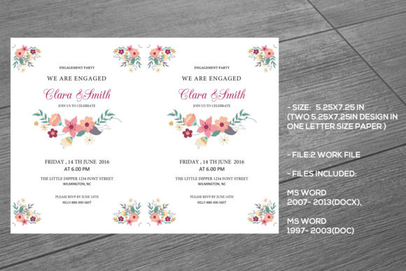 Engagement Party Invite Template: 26 Elegant Picks 13 Elegant engagement party invitation template with floral design and event details.