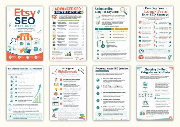 10 Best Etsy Shop Marketing Planner Templates for Growth 12 Etsy SEO Made Simple workbook with checklists and strategies for keyword — Etsy shop marketing planner templates