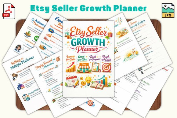 10 Best Etsy Shop Marketing Planner Templates for Growth 2 Etsy Seller Growth Planner showcasing planning pages and tools for Etsy shop success. — Etsy shop marketing planner templates
