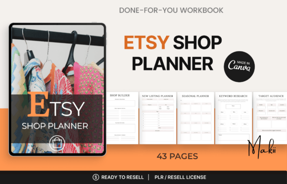 10 Best Etsy Shop Marketing Planner Templates for Growth 3 Etsy Shop Planner template showcasing colorful designs and sections for planning. — Etsy shop marketing planner templates