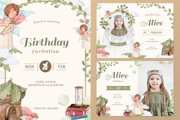 40 Editable Birthday Party Invite Template Ideas for Every 35 Fairy tale themed birthday invitation featuring whimsical illustrations and space for event โ birthday party invite template