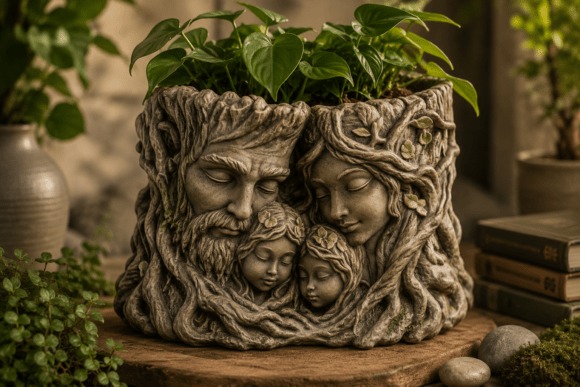 Family Roots Planter — 3D printed planters 3D printed planters featuring tree-root styling and sculpted bark textures.