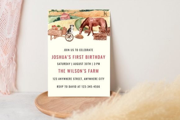 40 Editable Birthday Party Invite Template Ideas for Every 15 Editable birthday party invite template featuring a farm theme for a first birthday celebration.