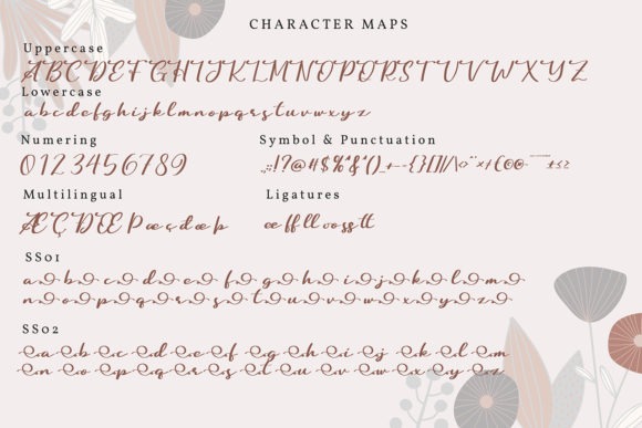 16 Wedding Card Fonts for Elegant Invitation Designs 8 Elegant wedding card fonts character map including cursive styles.