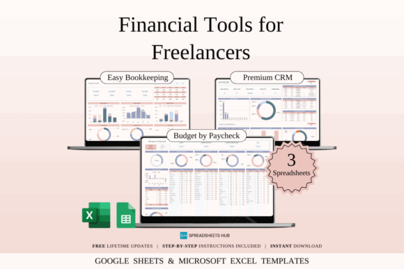 10 Top Google Sheets Templates for Freelance Designers 20 Financial tools for freelancers showcasing Google Sheets templates for bookkeeping and CRM.