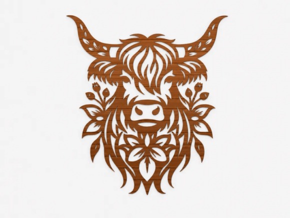24 Highland Cow Laser Cut Files for Etsy Sellers 25 Floral Highland cow laser cut design for rustic projects — Highland cow laser cut files