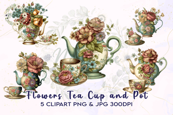 30 Charming Tea Party Invitation Templates for Elegant Celebrations 35 Flowers Tea Cup and Pot Clipart Graphics 67089542 1 1 580x387 1