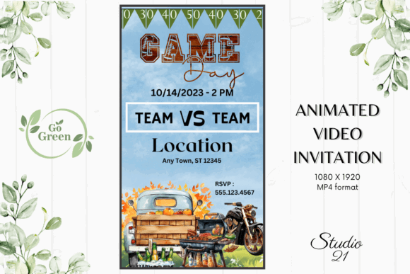 Football Party Invitation Templates: 12 Winning Game-Day Picks 5 Football game day invitation with team vs team details and RSVP information.