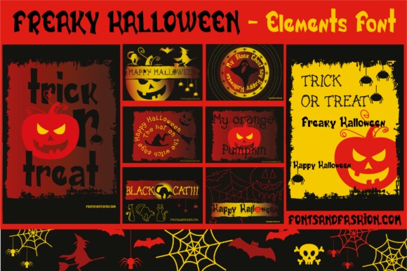 34 Halloween Lettering Fonts: Creepy Hand-Drawn Style 65 Halloween lettering fonts featuring quirky dingbat characters.