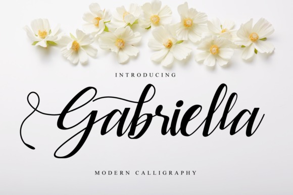 Gabriella Calligraphy Font — vintage calligraphy fonts Gabriella vintage calligraphy font with flowers — vintage calligraphy fonts