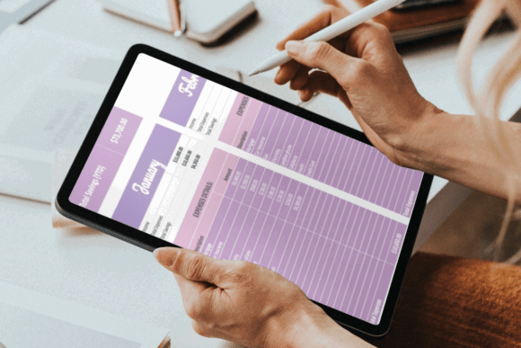 15 Best Google Sheets Templates for Etsy Sellers Success 19 Google Sheets Expense Tracker template displayed on a tablet, showing financial — Google Sheets templates for Etsy sellers