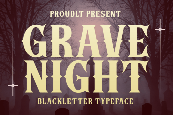 35 Best Bold Halloween Fonts with Heavy, Spooky Lettering 4 Grave Night blackletter typeface showcasing bold Halloween lettering. โ bold Halloween fonts