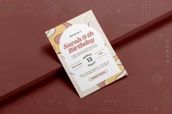 25 Disco Party Invitation Templates for a Sparkling Night 7 Colorful birthday invitation for Sarah's 9th birthday party with event details.