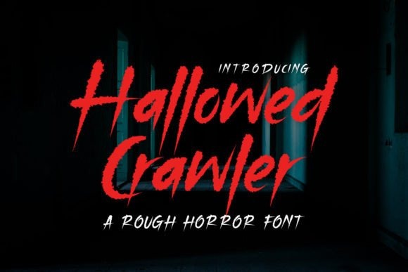 24 Halloween ABC Fonts for Spooky Alphabet Designs 44 Hallowed Crawler rough horror font for Halloween designs โ Halloween ABC fonts