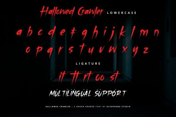 24 Halloween ABC Fonts for Spooky Alphabet Designs 46 Hallowed Crawler Halloween ABC font showcasing lowercase letters and ligatures. โ Halloween ABC fonts