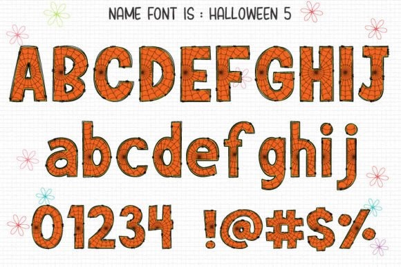24 Halloween ABC Fonts for Spooky Alphabet Designs 21 Halloween ABC fonts featuring a spider web design.
