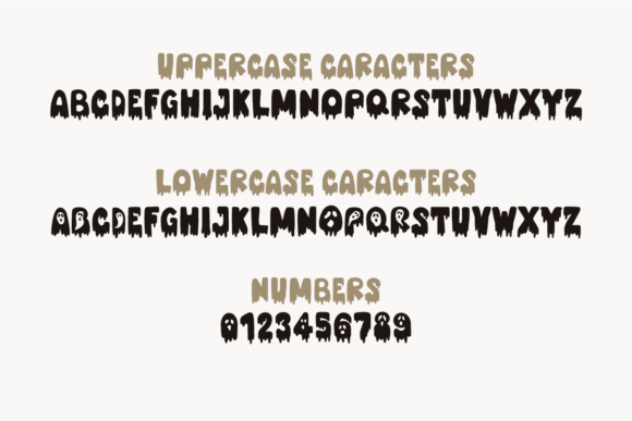 Halloween Bubble Fonts: 36 Playful Picks for Spooky Crafts 20 Halloween-themed font featuring uppercase, lowercase letters, and numbers with spooky designs.
