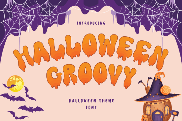 Halloween Bubble Letter Fonts: 27 Cute Spooky Picks 37 Colorful Halloween Groovy font with dripping letters and spooky elements.
