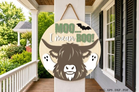 30 Best Layered Highland Cow Laser Cut Files for Decor 31 Halloween Highland Cow Laser Cut SVG with ghosts and bat โ Layered Highland Cow Laser Cut Files