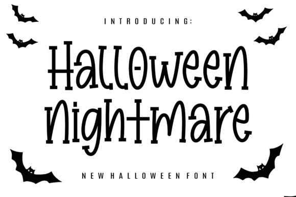 34 Halloween Lettering Fonts: Creepy Hand-Drawn Style 77 Halloween lettering fonts featuring the Halloween Nightmare font with bats.
