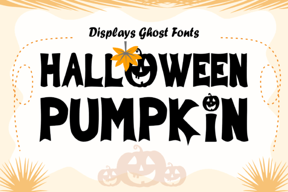 49 Thick Halloween Fonts for Bold Posters and T-Shirts 44 Bold Halloween font displaying the text 'Halloween Pumpkin' with spooky elements.