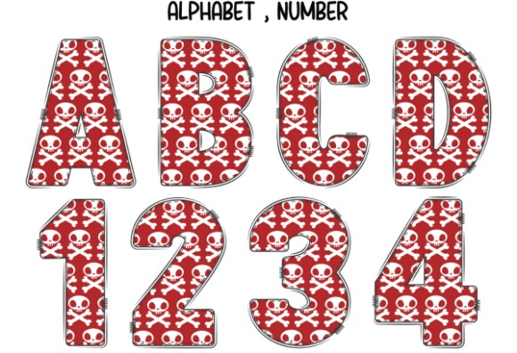 24 Halloween ABC Fonts for Spooky Alphabet Designs 27 Halloween ABC fonts featuring skulls and crossbones design