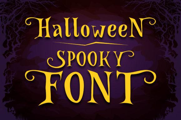 35 Best Bold Halloween Fonts with Heavy, Spooky Lettering 35 Bold Halloween font displaying the words 'Halloween Spooky FONT' in yellow against a dark background. โ bold Halloween fonts