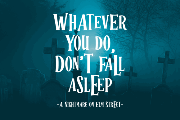 49 Thick Halloween Fonts for Bold Posters and T-Shirts 28 Spooky Halloween text with gravestones in the background.