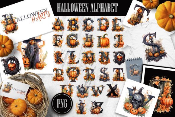 Spooky Font Alphabet: 33 Best Halloween Styles for 2026 9 Colorful Halloween alphabet with pumpkins and spooky decorations.