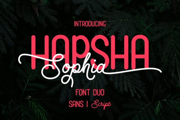 16 Wedding Card Fonts for Elegant Invitation Designs 4 Hapsha Sophia font duo showcasing calligraphic and sans serif styles. — wedding card fonts