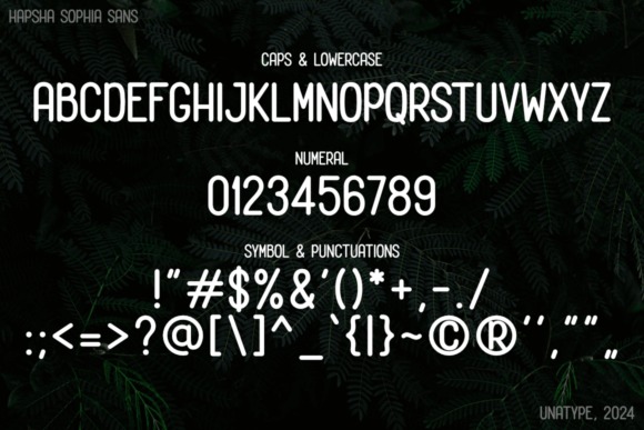16 Wedding Card Fonts for Elegant Invitation Designs 6 Hapsha Sophia font sample showcasing caps, lowercase, numerals, and symbols. — wedding card fonts