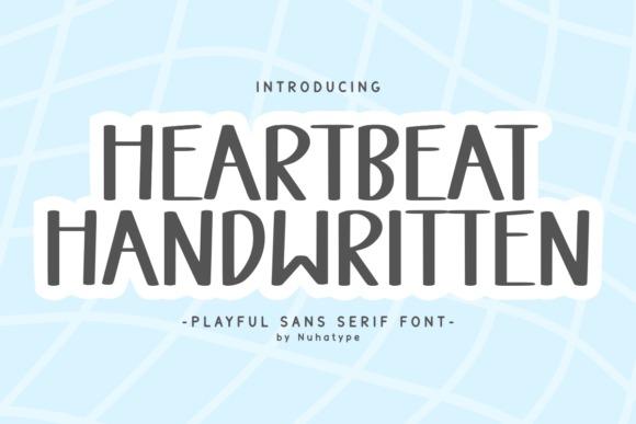 Heartbeat Handwritten Font — Fun Handwriting Fonts Fun Handwriting Fonts for kids worksheets, Heartbeat Handwritten font example.